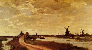 クロード・モネ Painting - ハルダースブローク・ザーンダムの風車 クロード・モネ